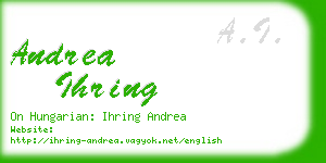 andrea ihring business card